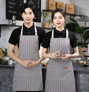 Grembiule da Cucina Personalizzato con Raffreddamento Senza Maniche in Poliestere Design a Righe Nere per BBQ - Product Image 4