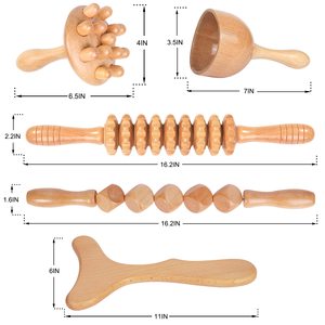 मांसपेशियों में दर्द राहत के लिए उच्च गुणवत्ता 5-इन-1 मालिश लकड़ी की मालिश के लिए कार्यालय या घर के उपयोग के लिए शरीर को आकार देने के लिए - Product Image 5
