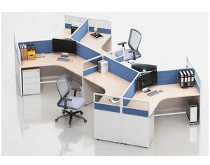 Escritorio Modular de Oficina en Forma de Y de Madera para Varios Trabajadores, Venta Directa de Fábrica Moderna, para Centro de Llamadas, con Opciones para 2/3/4/6 Personas - Product Image 3
