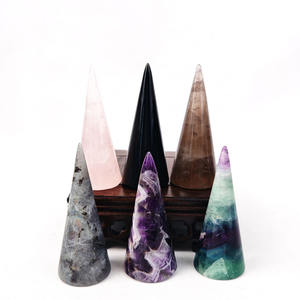 Nouveau produit Porte-bague en cristal naturel <span class=keywords><strong>Labradorite</strong></span> Quartz rose fumé Artisanat poli Décoration Cadeau en cristal pour bijoux - Product Image 3