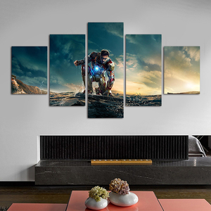 Le plus récent Iron Man Tony Stark <span class=keywords><strong>peinture</strong></span> <span class=keywords><strong>moderne</strong></span> sur toile Art mural 5 panneaux <span class=keywords><strong>peinture</strong></span> imprimée décorations pour la maison personnage de Film - Product Image 6