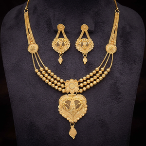 Juego de Joyería de Moda Chapado en Oro de 14K, 18K, 24K al por Mayor, Collares Cortos Tradicionales de Latón Relleno de Oro para Boda - Product Image 1