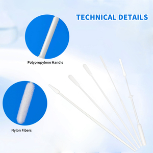 Écouvillon en plastique ABS et fibre de nylon pour prélèvement d'ADN en laboratoire, pour tests de virus, prélèvements cervicaux, nasaux, buccaux, oropharyngés, et salive orale - Product Image 2
