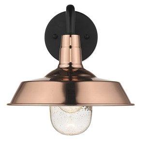 HMS moderna parete a forma di piastra bassa luce di rame lucido con caldo bianco LED IP65 valutato per giardino esterno e uso stradale - Product Image 5