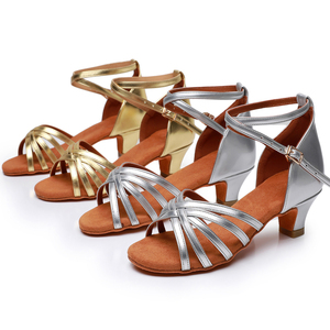 Zapato de baile latino cubano 4,5 cm tacón bajo <span class=keywords><strong>Salsa</strong></span> Bachata zapatos de baile niñas niños zapatos de baile - Product Image 5