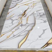 Panneau Mural PVC Bingjie à Haute Brillance, 1220x2440mm, 3mm, Feuille PVC Alternative au Marbre