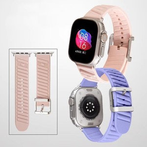 สายนาฬิกาข้อมือซิลิโคนระบายอากาศแบบสี่เหลี่ยมเฉียงสำหรับ <span class=keywords><strong>Apple</strong></span> <span class=keywords><strong>Watch</strong></span> Series 11 10 9 SE Ultra2/3 สายนาฬิกาพรีเมียม - Product Image 1