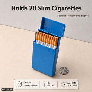 Étui à cigarettes coulissant avec logo personnalisé, en plastique rigide, ouverture automatique, pour 20 cigarettes slim, vente en gros en usine - Product Image 4
