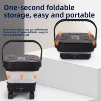 Laveuse de voiture sans fil pliable, nettoyeur haute pression portable avec réservoir d'eau de 13 L, machine de nettoyage de voiture alimentée par batterie rechargeable