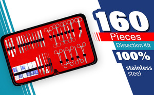 160- Piece <strong>All</strong>-in-One Stainless Steel Dissecting Kit Easy-Carry Cost-Effective for Skill Practice <strong>Surgical</strong> Instruments Basis - Product Image 6