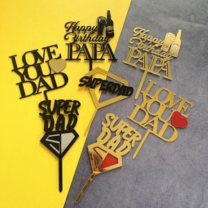 Acrílico Super papá Topper de la torta de día de padre <span class=keywords><strong>feliz</strong></span> pastel Topper mejor papá padre cumpleaños Cupcake Topper fiesta decoraciones de la torta pastel de - Product Image 1
