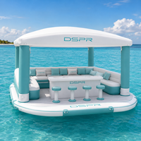 Île flottante gonflable ODM avec logo et dimensions personnalisés pour yacht, marina, complexe hôtelier, fête en plein air, usage de loisirs