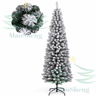 Arbre de Noël artificiel MaoSheng Big Snow White de haute qualité en cèdre, mélange PE+PVC, réaliste, à branches complètes, écologique, blanc chaud