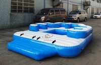 Équipement de jeux aquatiques de loisirs, entraînement/pratique, île flottante gonflable 8 places en PVC certifiée CE