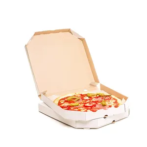 40X40 Your Own Logo Plain White Food Pack Support Paper Takeout Insert Cardboard With Windows Stamping For Crispy Pizza Box