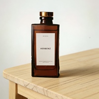 Diffuseur de parfum d'ambiance de luxe en bouteille carrée marron 150 ml avec fleurs séchées, huile aromatique longue durée, écologique, en coffret