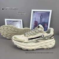 Sepatu Olahraga Luar Ruangan Unisex Mewah Kelas Atas Warna Beige Oranye Moonlight Hak Persegi Kulit Asli