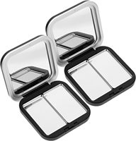 Recycelbare ABS Quadratische Leere Magnetische Lidschatten-Palette Nachfüllbare Make-up-Palette mit Eingebautem Spiegel für DIY-Verpackung