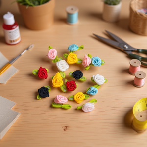 Fiori in Tessuto Ilan 1,5cm Colori Misti 15pz Decorazioni per Artigianato - Product Image 3