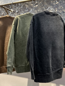 H5479 Manufacturer Supply Custom Heavyweight 500 Gsm Wax Print Washed Oversized Sweatshirts Crewneck Sweatshirts - Product Image 2