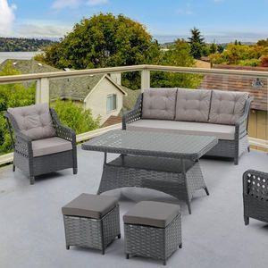 Furnitur taman, Set Sofa rotan PE dengan Sofa taman rotan dan meja rotan tahan air untuk Sofa teras furnitur luar ruangan - Product Image 3