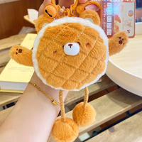 Porte-clés en peluche en forme de pain, petit ours de boulangerie, jouets en peluche, breloques de sac, accessoires Kawaii