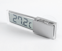 Termometer Digital Kaca Mobil Pengukur Suhu dan JAM Nirkabel dengan Suction Cup