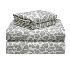 豹纹舒适床单超柔软超细纤维床单套装