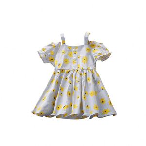 Wholesale Clothing Summer Fancy Little Girl Children Formal Party Flower Striped Dresses for Girls From China - Product Image 1