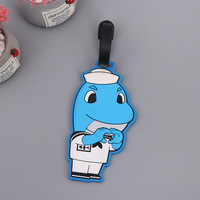 Étiquette de bagage en silicone de dessin animé mignon porte-clés en PVC et étiquette créative valise en plastique étiquette de carte d'embarquement