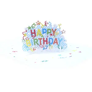 Wholesale Custom Printing Funny Happy Birthday Best Wishes Thank You Cards 3D Pop Up Greeting Cards with Envelopes