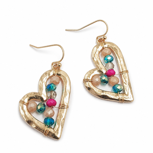 Orecchini pendenti con perline in stile intrecciato a mano per donna, con ciondolo a cuore, gioielli estivi da spiaggia - Product Image 5