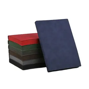 Penjualan laris buku harian penutup lembut disesuaikan 2024 warna semprot tepi A5 PU kulit notebook