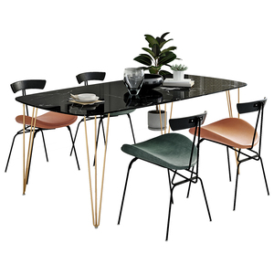 Ensemble de table à dîner salle à manger meubles en marbre table à manger 6 chaises modernes - Product Image 3