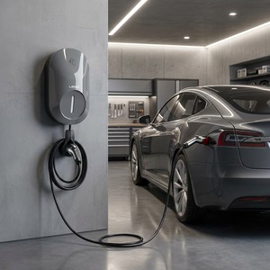 Chargeur de véhicule électrique AC LANGR 7kW au design moderne, texture métallique, type 2, 32A, station de recharge intelligente pour véhicules électriques - Product Image 2