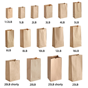 Biểu Tượng Tùy Chỉnh Thân Thiện Với Môi 16lb 10LB Nâu Lớn Giấy Kraft SOS Túi Mua Sắm Nhà Hàng Takeaway Thực Phẩm In Ấn Bánh Mì Bao Bì - Product Image 1