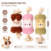 Jouet à mâcher durable pour chien en corde de coton, peluche couineuse, pour la dentition des chiots, le nettoyage des dents, le jeu de traîner et pour chiens de petite, moyenne et grande taille