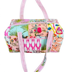 Nueva Bolsa de Mano Grande Personalizada de Algodón Acolchado, Bolsa de Hombro con Estampado Floral, Lavable, Bolsa de Viaje, Bolsas de Compras Ecológicas para Yoga - Product Image 1