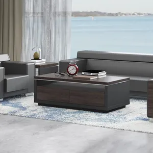 Genova Factory Direct Sale Modern Luxury Office Furniture Walnut Coffee Tea Table