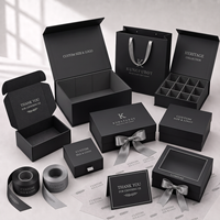 Cajas Magnéticas de Lujo Personalizadas con Logotipo, Caja de Regalo de Cartón Negro con Inserto de Espuma, Empaque para Sets de Cuidado Personal