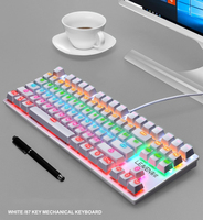 LEAVEN K550 Keyboard Mekanis Punk 87 Tombol USB Tipe-c RGB Backlit Keyboard Profesional Kantor Kompetisi Game Yang Dapat Diprogram