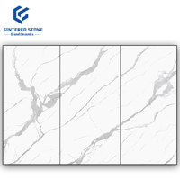 Haute Brillant 1200*3000MM Dalles De Pierre Frittée 9mm Populaire Marbre Look Carreau De Porcelaine pour Salon Mur Comptoir Escalier