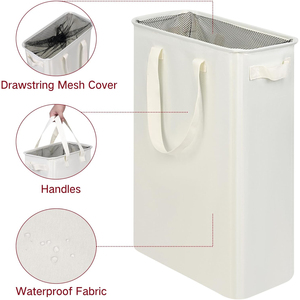 Cesto de Ropa Sucia Plegable de Tela CF, Cesto de Lavandería Delgado con Asas para Baño o Lavadero - Product Image 4
