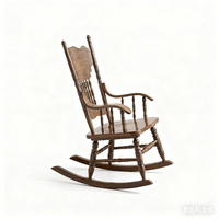 Fauteuil à bascule en bois massif durable fait à la main de style victorien pour la maison, l'hôtel, l'appartement, la chambre à coucher, la villa, la décoration extérieure et le salon