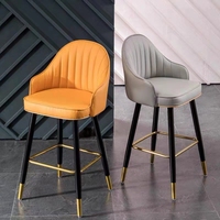Chaise de bar rétro avec dossier, structure en métal, tabouret de bar vintage pour café, restaurant, comptoir de maison
