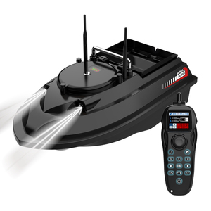 Barco Cebador <span class=keywords><strong>de</strong></span> Pesca RC V066GPS con Piloto Automático y GPS, 200 Puntos <span class=keywords><strong>de</strong></span> Ruta, 4 Zonas <span class=keywords><strong>de</strong></span> Pesca, 20 km/h, Sin Escobillas, Alcance <span class=keywords><strong>de</strong></span> 1 km - Product Image 1