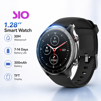 Reloj Inteligente TFT Redondo de 1.28 Pulgadas, Resolución 240*240, Resistente al Agua 30M, Carga Magnética, Reloj Inteligente Deportivo con Funciones de Salud, Batería de 300mAh