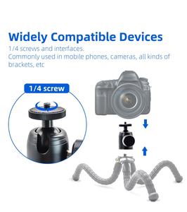 Vente chaude en alliage d'aluminium Mini support de rotule à rotation de 360 degrés avec vis 1/4 pour GoPro 13 12 11 10 <span class=keywords><strong>9</strong></span> 8 7 - Product Image 4