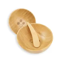 New Designed 100% Natural Bamboo Makeup Bowl Cosmetic Bowl With Flat Set