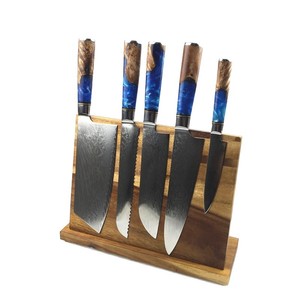<b>Wooden</b> magnetic knife holder, solid wood magnetic knife <b>block</b>, kitchen tool storage rack, household multi-functional kitchen - Product Image 5